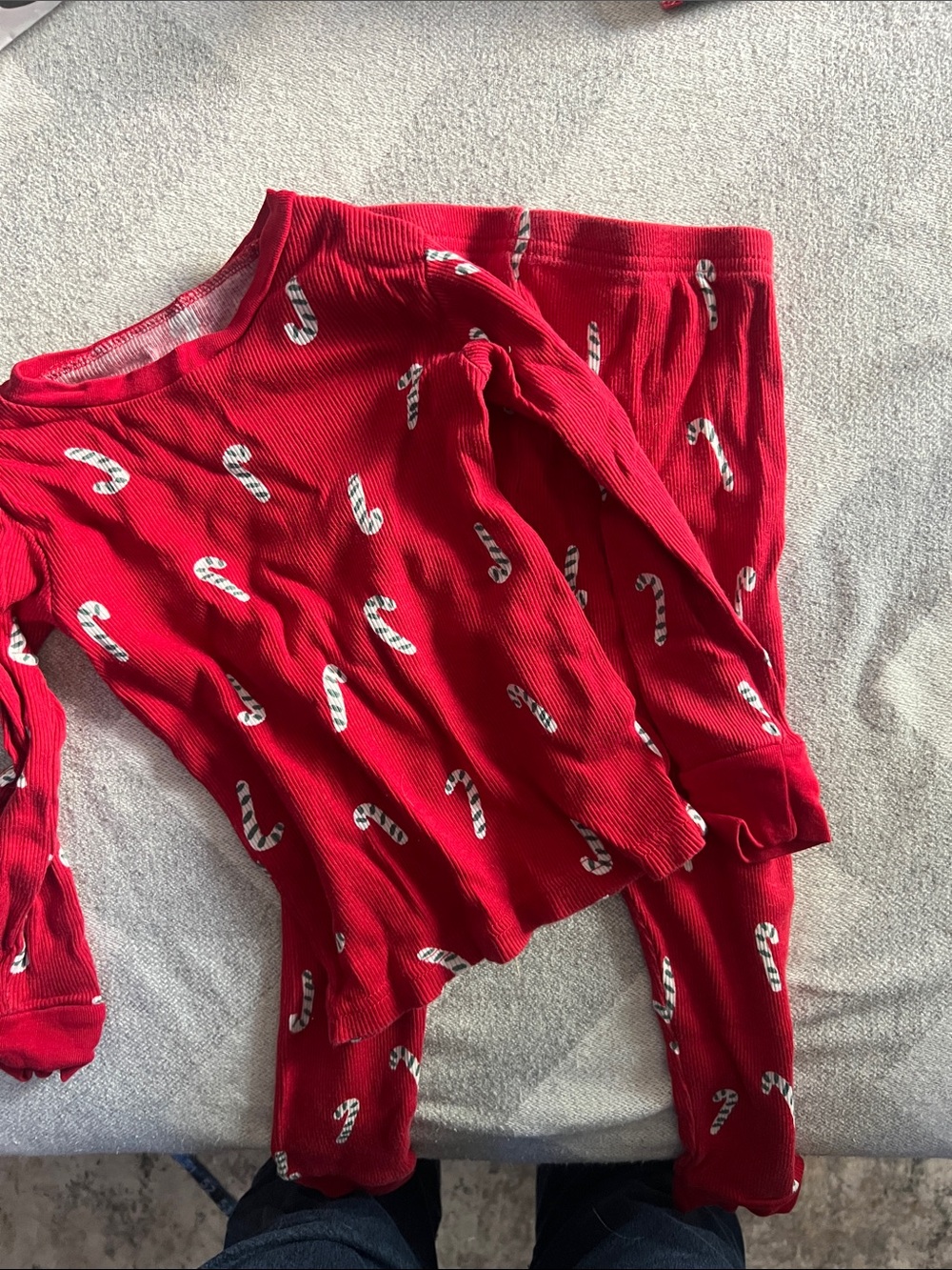 Carter's Red Candy Cane Ribbed Pajama Set